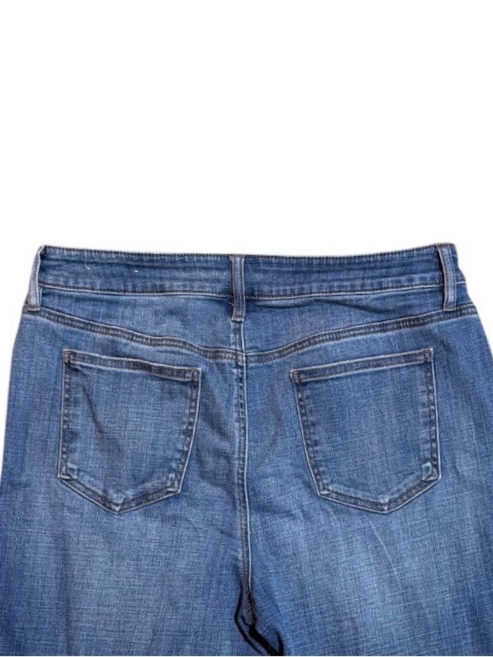 Chico's So Slimming Girlfriend Slim Leg Crop Straight Jeans in Medium Blue Wash - Picture 5 of 7